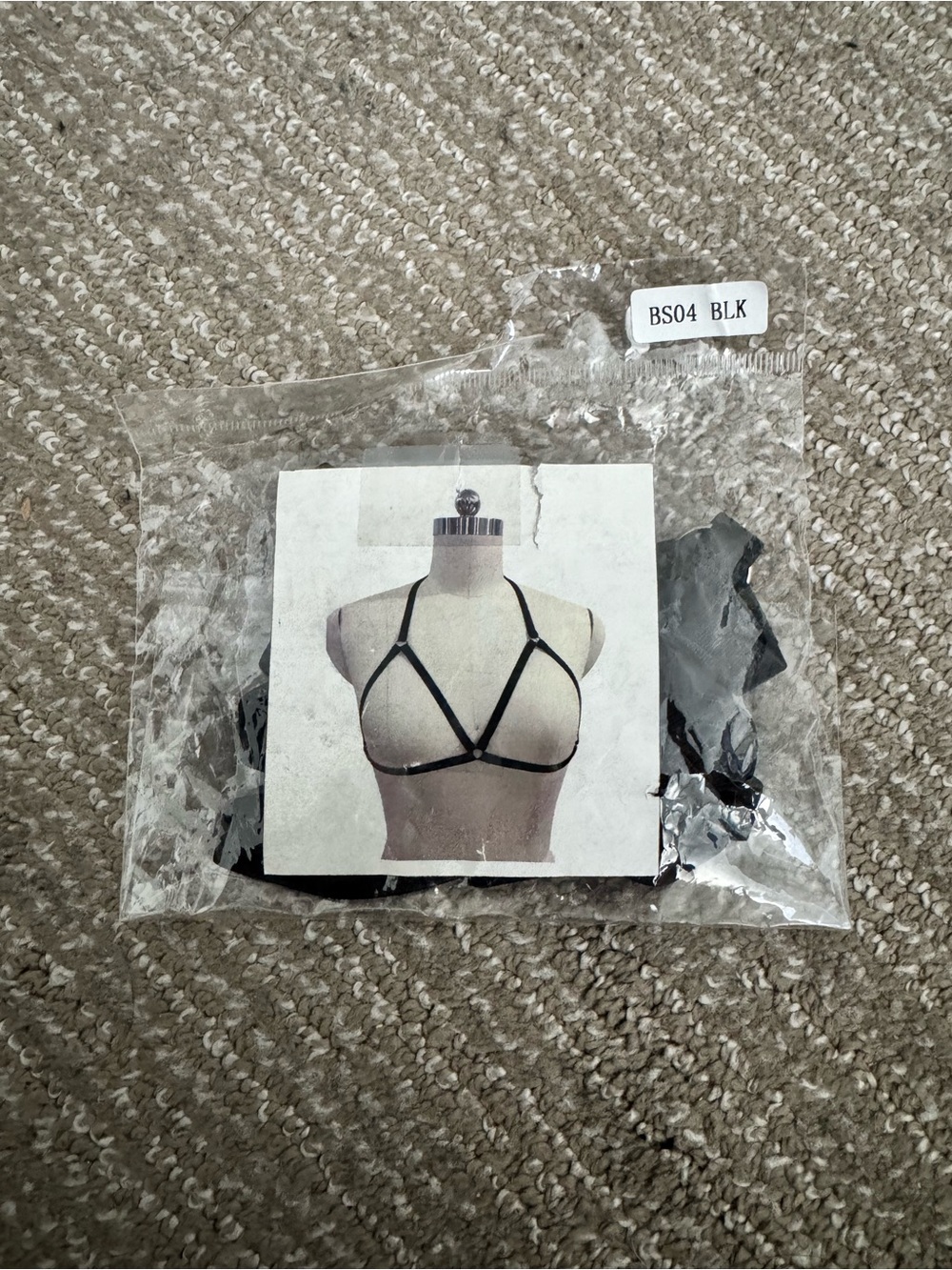Black Strappy Triangle Bralette